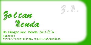 zoltan menda business card